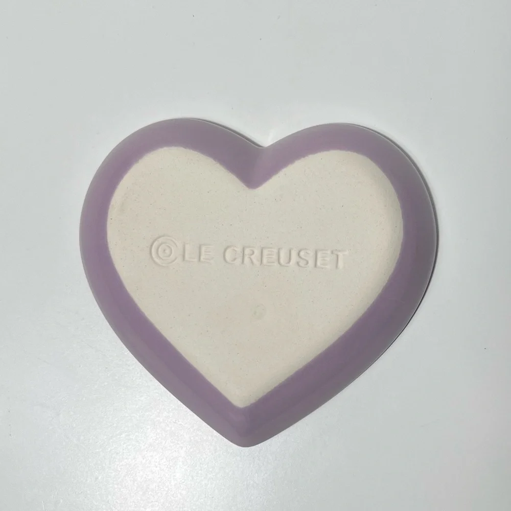 Le Creuset Stoneware Heart Shaped Trinket Dish Plate Tray Bowl